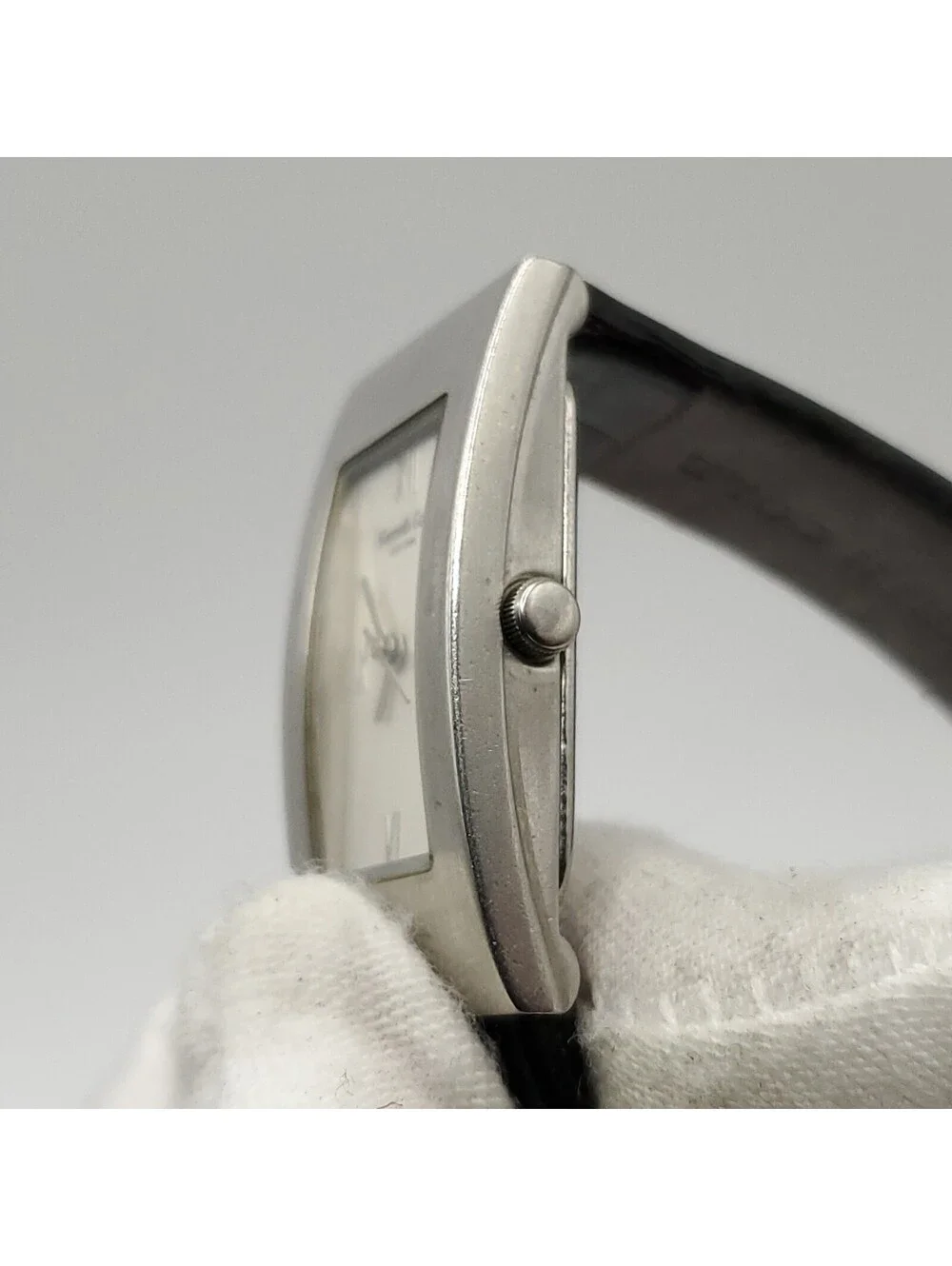 Kenneth Cole New York 20mm Womens Rectangle Quartz Watch Silver Tone New Battery